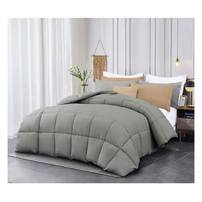 (California King, Gray) Queen Comforter Duvet Insert - All Season Quilted Ultra Soft Breathable 