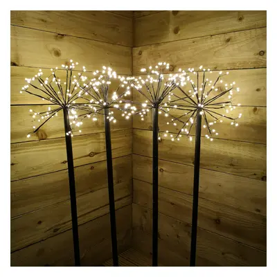 4 x 100cm Warm White Christmas Sputnik Sparkler Path Lights with LEDs