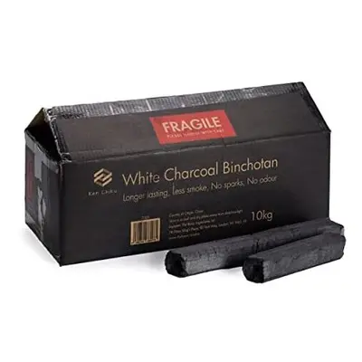 Ken Chiku White Charcoal Binchotan 10Kg | Briquettes Perfect For BBQ | Long Burn Time | Smoke Fr