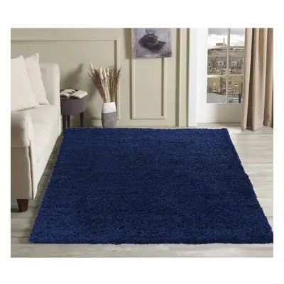 (Rectangle x 230cm, NAVY) Living Room Soft Shaggy Rugs 45mm Pile Height Small - Extra Large in C