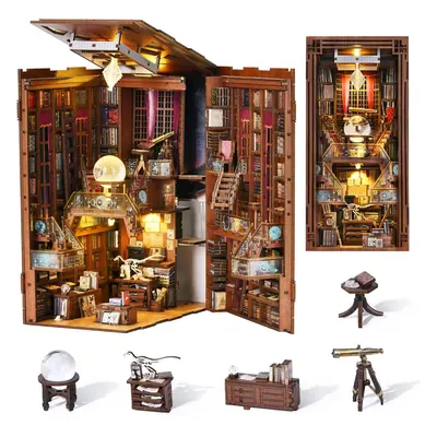 (Beyond Library) DIY Miniature Dollhouse Booknook Kit, 3D Wooden Puzzle Bookend Bookshelf Insert