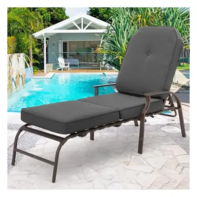 (Grey) YODOLLA 207cm Long Sun Lounger For Garden