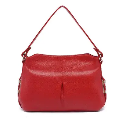 (red) Zency Women&apos;s Genuine Leather Bag Vintage Retro Shoulder Bags Female Casual Hobos Cro