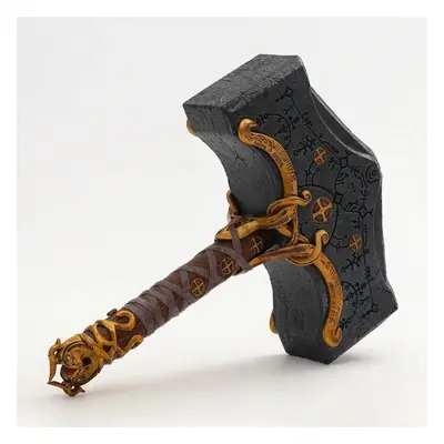 (black) God Of War Ragnarok Kratos 1:1 Hammer Excellent Figure Model Statue Toy Collectibles Gif