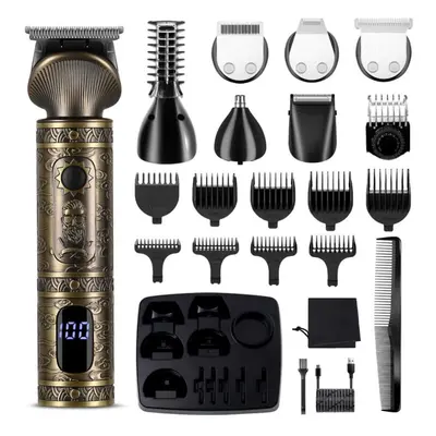 (bronze) Scttomon Professional Hair Clipper Beard Trimmer Zero Gapped T-blade Trimmer Electric S