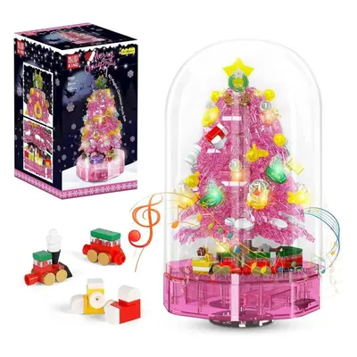 (pink) Mould King 10090 Christmas Building Block The Magical Christmas Music Box With Led Parts 