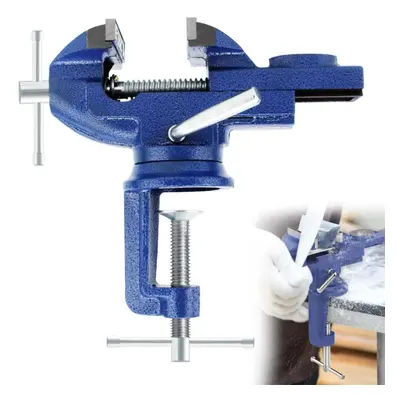 Universal Table Vise Inch, Bench Clamp Swivel Base Quick Adjust Home Vise Clamp-on Vise, Portabl