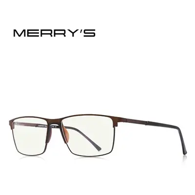 (brown, +375) Merrys Design Men Anti Blue Ray Light Blocking Reading Glasses Uv400 Glasses For C