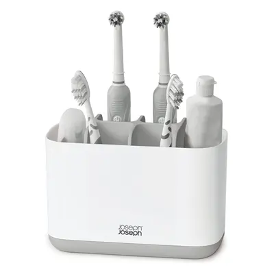 Joseph Joseph Easy-Store - Large Toothbrush Holder Caddy, Bathroom Storage - White/Grey