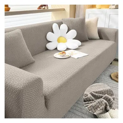 (taupe, Seater 90-140cm) Thick Sofa Cover For Living Room Elastic Jacquard 1/2/3/4 Seater Sofa C