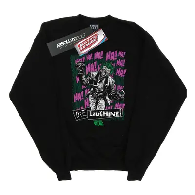 (S, Black) DC Comics Mens Justice League Joker Die Laughing Sweatshirt