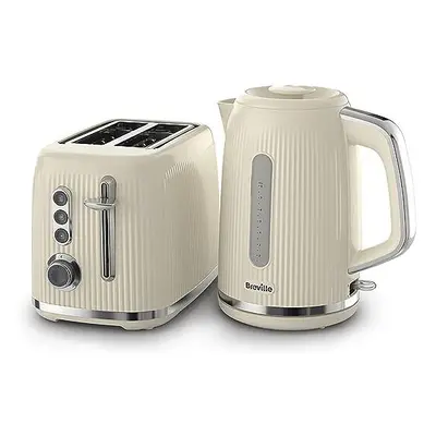 Breville Bold Cream Kettle and Toaster Set | with 1.7 Litre, 3KW Fast-Boil Electric Kettle and 2