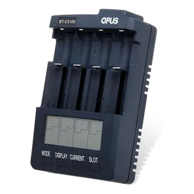 (UK plug) Opus Bt-c3100 Digital Smart Slot Lcd Battery Charger Compatible For Li-ion Nicd Nimh A