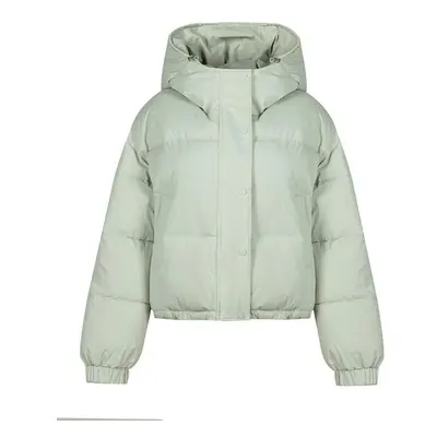 (green, XXL) Women Autumn Winter Soild Color Thicken Outwear Cotton Padded Hooded Warm Jacket Co