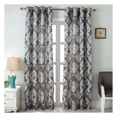 (grey, W250cm x L250cm) 1pc Jacquard Balcony Door 40% Semi-blackout Window Ring Type Curtain For