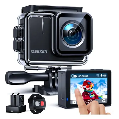 iZEEKER Action Camera 4K 20MP, 40M Waterproof Underwater Camera for Snorkeling, Camcorder with E