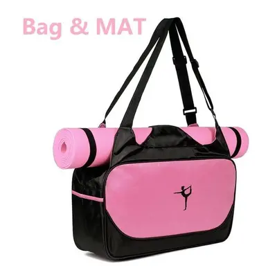 (Pink) Multi Purpose Gym Bag With Yoga Mat In Blue / Pink Green Purple Orange