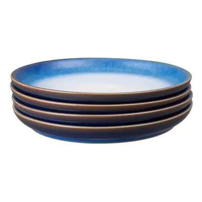 - Blue Haze Coupe Medium Plates Set of - Dishwasher Microwave Safe Crockery - Ceramic Stoneware 