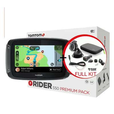 TomTom Rider Premium Motorcycle GPS SATNAV - *Lifetime World Maps