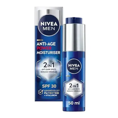 Anti-Age 2in1 Power Moisturiser (50ml), With SPF 30, Luminous 630, and Hyaluronic Acid for Sun P