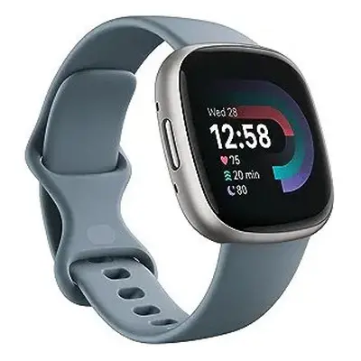 Fitbit Versa GPS Smartwatch (Waterfall Blue/ Platinum Aluminium)