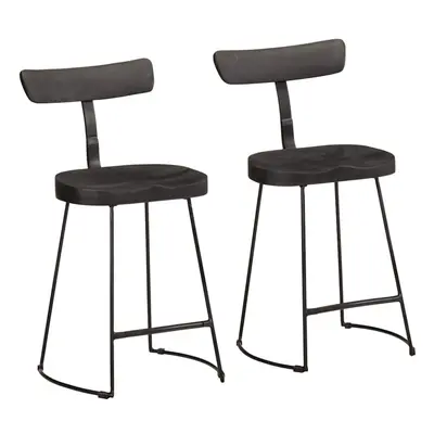 (black, x x cm) vidaXL Gavin Bar Stools Dining Room Chair Seat Stool Solid Mango Wood pcs