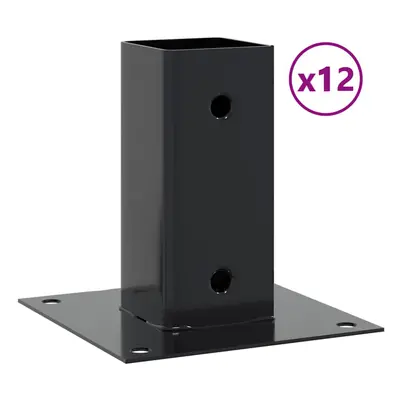 vidaXL Post Bases Square pcs Anthracite 61x61 mm Powder-coated Steel