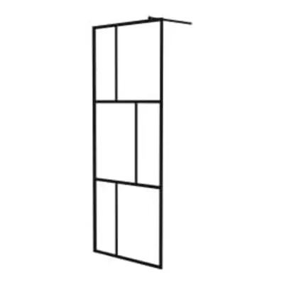 (black, x cm/pattern 1) vidaXL Walk-in Shower Wall Bath Enclosure with Shelf ESG Glass and Alumi