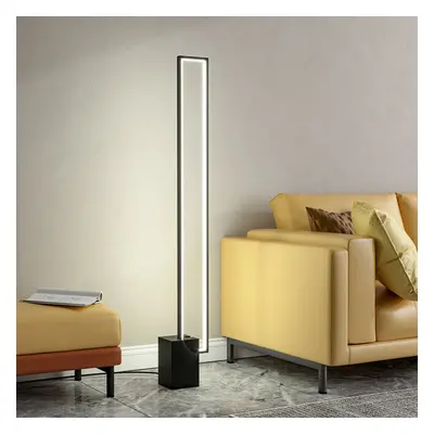 Metal Rectangular LED Floor Lamp with Black Base