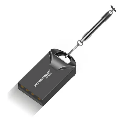 (Black, 32GB) Micro Drive USB 2.0 Mini USB Metal U Disk 16GB 32G 64GB 128GB Flash Drive Waterpro