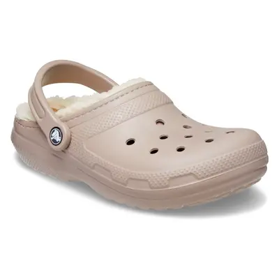 (Brown, (Adults')) Crocs CLASSIC LINED UNI Thermoplastic Mushroom/Bone Clogs