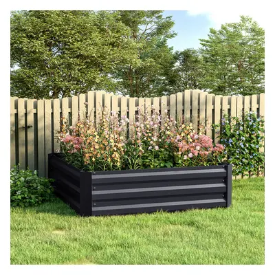 (Medium Size: 100cm W x 100cm D x 30cm H) Galvanized Steel Square Raised Garden Bed Planter Box