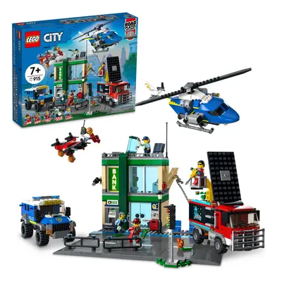 LEGO City Police Chase Bank with Helicopter Drone and Truck T