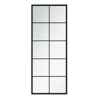 (100 x cm) vidaXL Wall Mirror Hallway Makeup Mirror Hanging Mirror Black Rectangle Iron