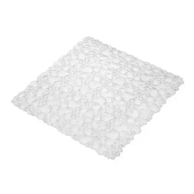 Croydex Bubbles Non-Phthalate Slip-Resistant PVC Suction Shower Mat, Clear, x 53cm