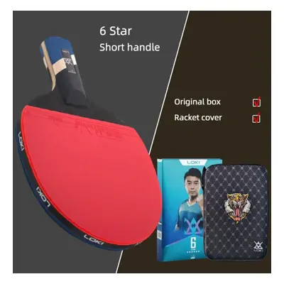 (6 Star Short Handle) Loki 7/8/9 Star Professional Ping Pong Racket Attack-loop High Sticky Tabl