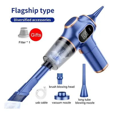 (1 Pcs Filter, Blue) New Original Powerful 9500000Pa in Cordless Vacuum Cleaner Car Portable Rob