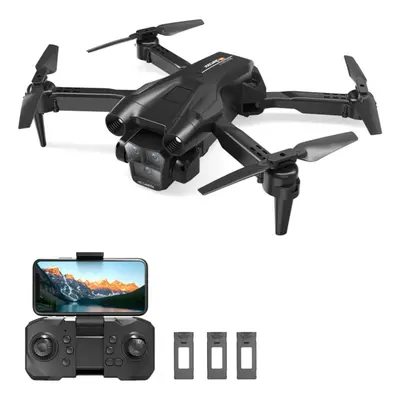 (4k dual camera -3 battery) Remote Control Drone With Camera 4k Dual Camera 4-sided Obstacle Avo