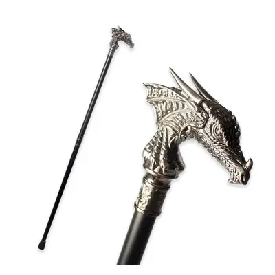 (as the picture) Luxury Dragon Head Walking Stick Canes For Men Decorative Walking Cane Man And 