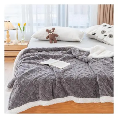 (dark gray, 150*200cm) Thick Winter Blanket Throw Soft Warm Wool Blankets For Beds Plaid Taff Ca