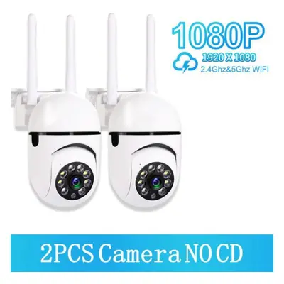 (white, 2PCS AU plug) 200w 5ghz&2.4ghz Wifi Ip Camera Hd 1080p Ir Full Color Night Vision Securi