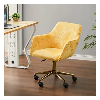 Lemon Yellow U-Shaped Ice Velvet Swivel Task Chair