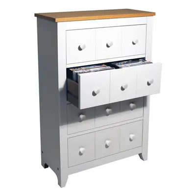 SHAKER - CD / DVD / Blu-ray / Media Drawer Storage Unit - White / Beech