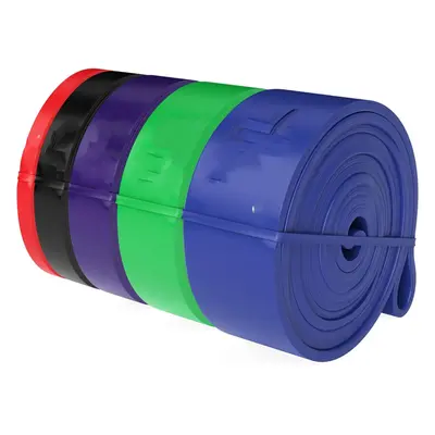 (Red / Black / Purple / Green / Blue) Rubber Heavy Duty Loop Band for Men & Women - Build Fit Po