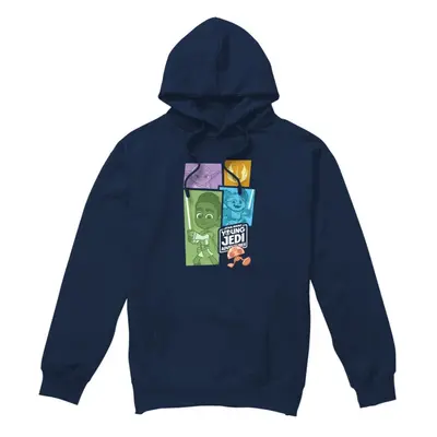 (M, Navy) Star Wars Mens Young Jedi Adventure Blocks Hoodie