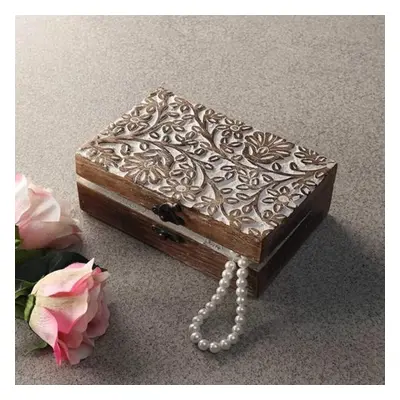 17.78 Cm Wooden Decorative Handcrafted Jewellery Box Gift Box Packaging Box