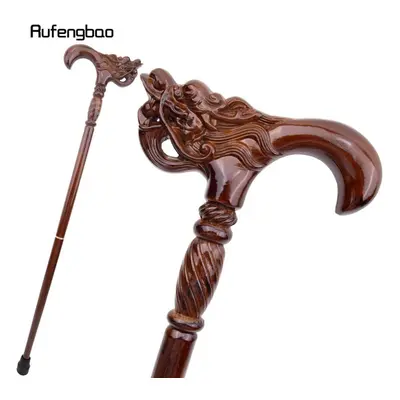 (as the picture) Dragon Brown Wooden Fashion Stick Decorative Vampire Cospaly Party Wood Walking