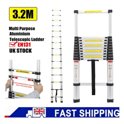 3.2M Telescopic Loft Ladder Extendable Portable Steps Ladders