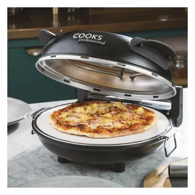 Cooks Professional Pizza Oven Electric Authentic Stone Baked Pizza 30cm 12" Tabletop Home Kitche