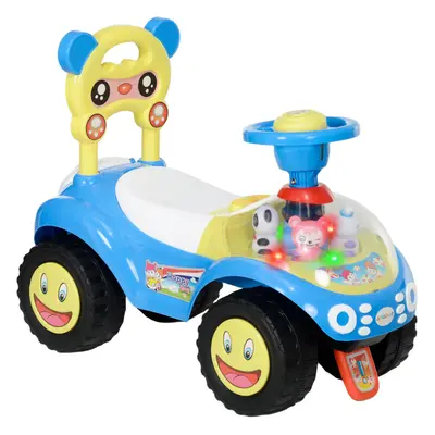 AIYAPLAY Ride on Toy, Foot to Floor Design with Music, Light, Horn, Blue